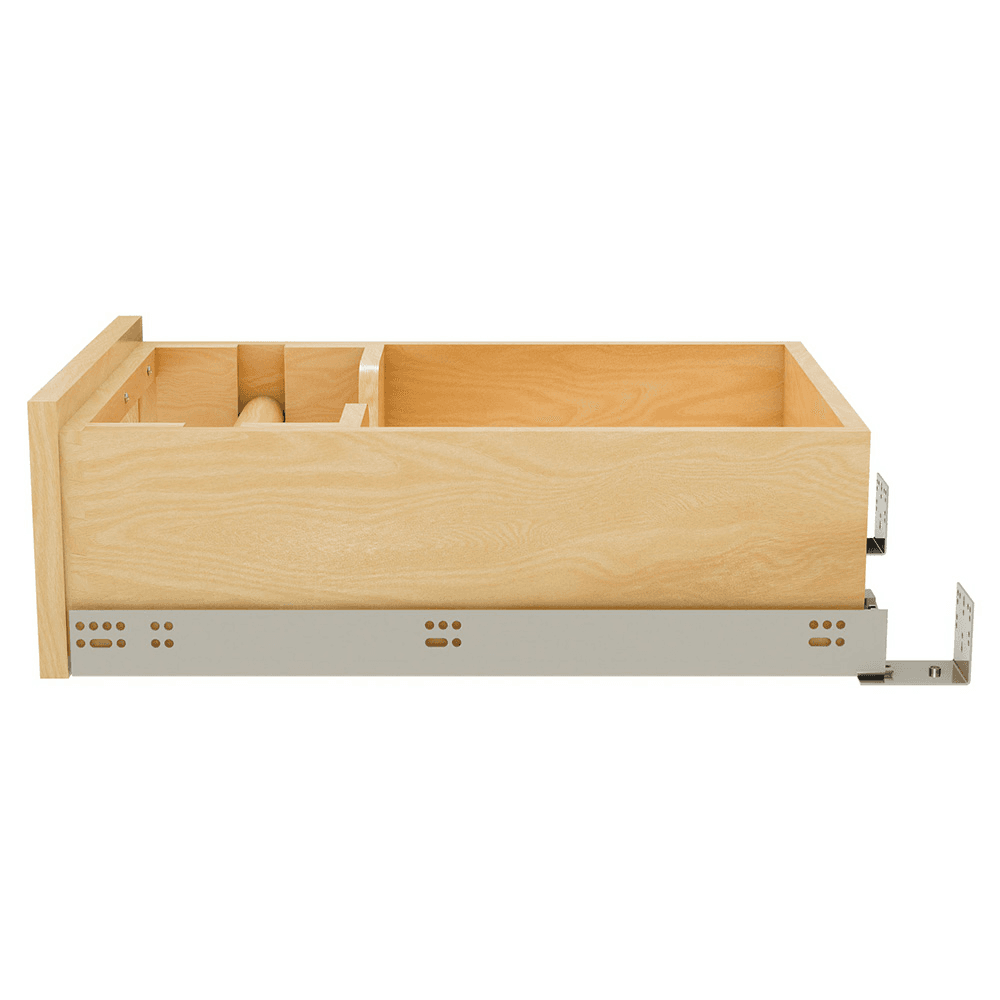 15" Paper Towel Drawer System with BLUM Soft-Close Slides for 18" Base Cabinets, Dark Brown Alt 1 - Image