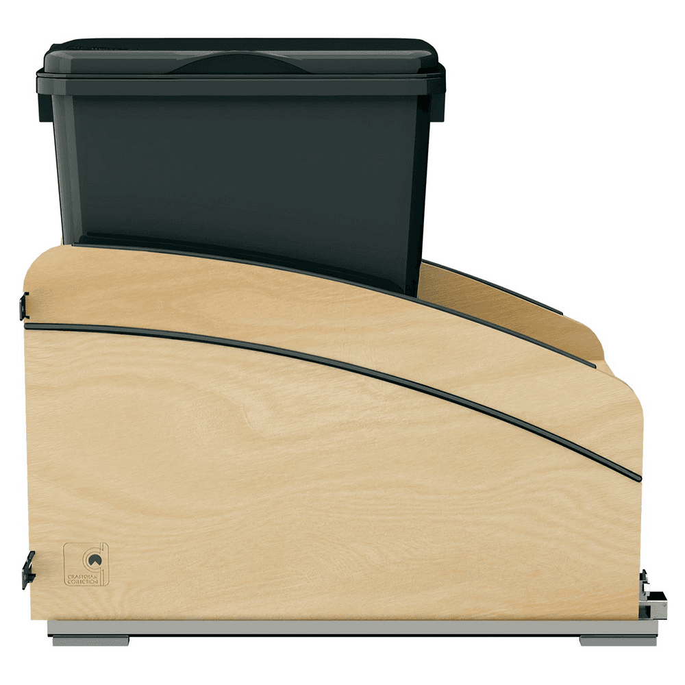 Single 35 Qt. Craftsman Collection Bottom Mount Pullout Waste Container, Black Alt 1 - Image