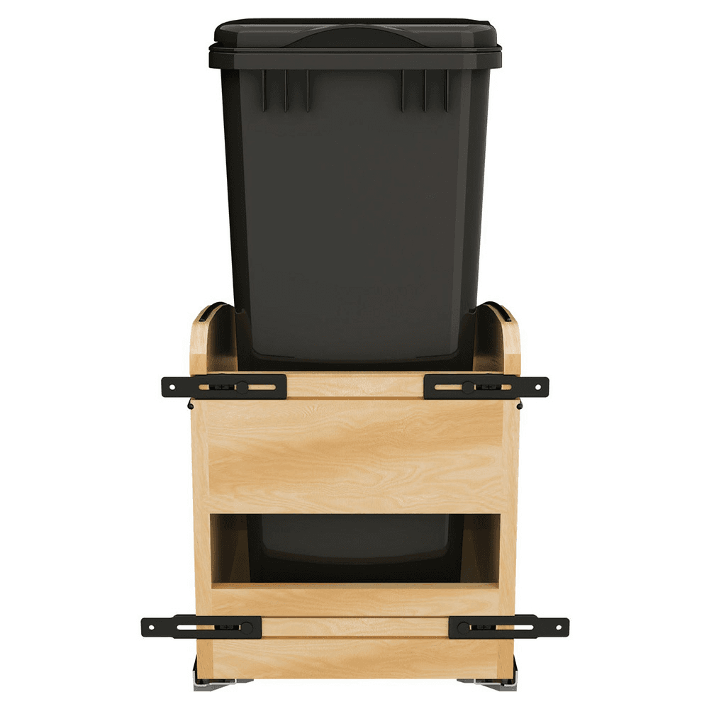 Single 50 Qt. Craftsman Collection Bottom Mount Pullout Waste Container, Black Alt 2 - Image