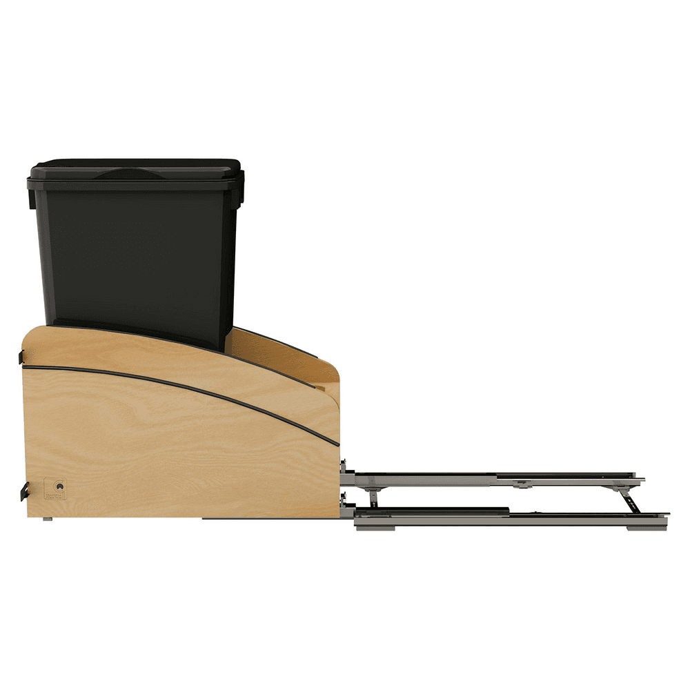 Single 50 Qt. Craftsman Collection Bottom Mount Pullout Waste Container, Black Alt 4 - Image