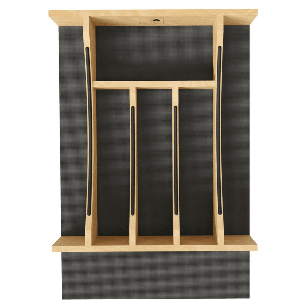 13-1/4" Craftsman Cutlery Drawer Insert with Black Accent, Light Brown Alt 3 - Image