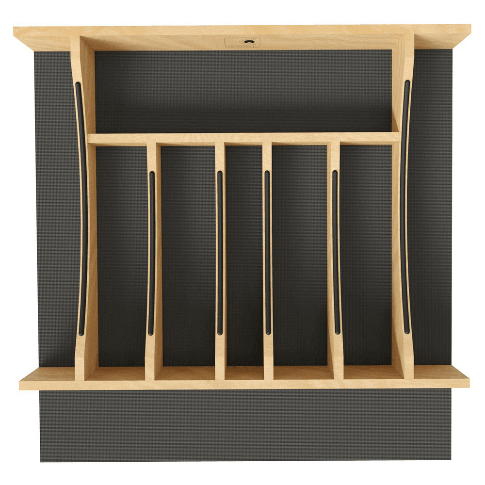19-1/4" Craftsman Cutlery Drawer Insert with Black Accent, Light Brown Alt 3 - Image