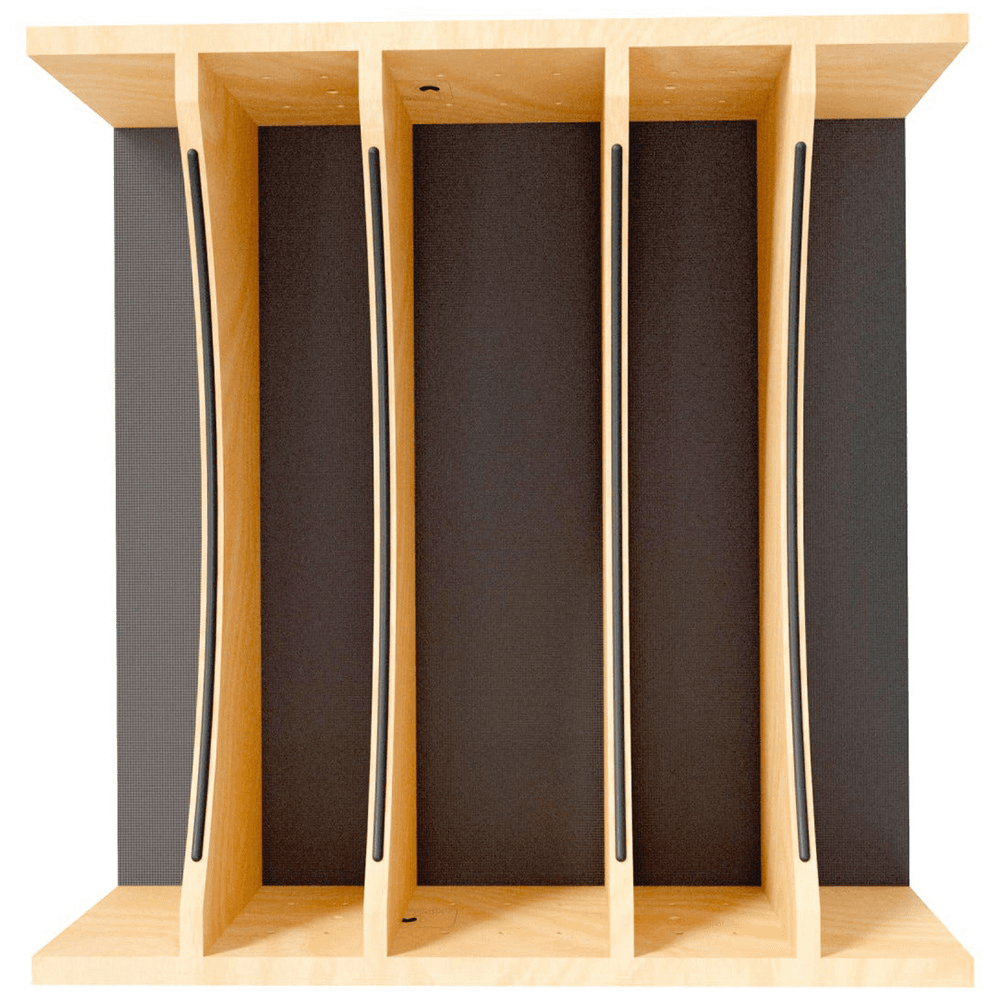 19-1/4" Craftsman Adjustable Deep Cutlery Drawer Divider Insert with Black Accent, Light Brown Alt 5 - Image