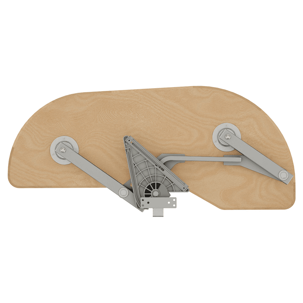 Single-Tier Girasolo Left-Hand Wood Classic Shelves Blind Corner Optimizer with Soft-Close for 15" Corner Cabinet, Light Brown Alt 8 - Image