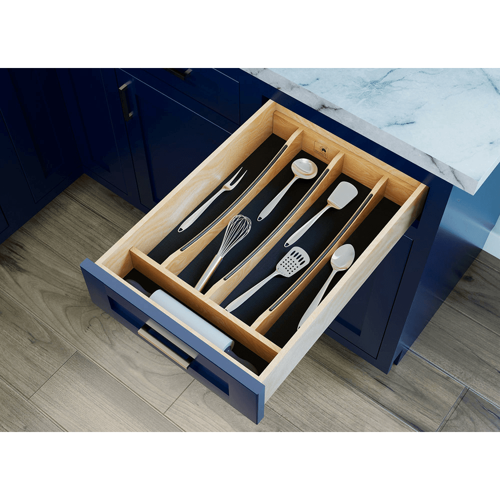 13-7/32" Craftsman Utensil Drawer Insert with Black Accent, Light Brown Alt 3 - Image