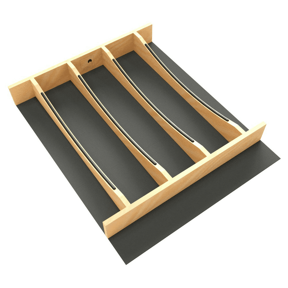 16-7/32" Craftsman Utensil Drawer Insert with Black Accent, Light Brown Main - Image