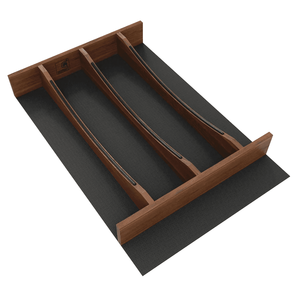 18" 4WUTCC Craftsman Utensil Drawer Insert with Black Accent, Dark Brown Main - Image