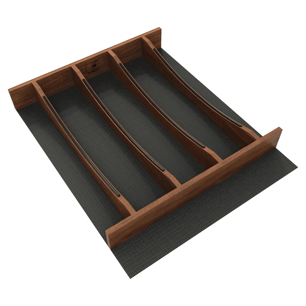 21" 4WUTCC Craftsman Utensil Drawer Insert with Black Accent, Dark Brown Main - Image