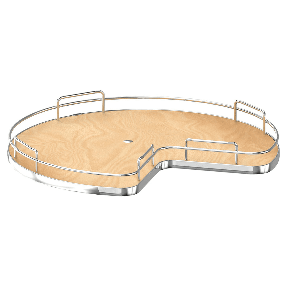 28" Kidney Lazy Susan with Swivel Bearing for Corner Base Cabinet, Almond Main - Image