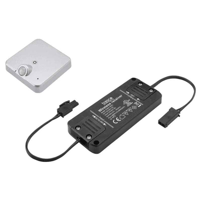 12/24VDC 60W/96W EquiLine FREEDiM Series Receiver/Wireless Touch Dimmer with Motion, Nickel Main - Image