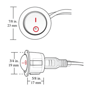 120V Rocker Switch, 39", White Alt 1 - Image