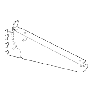 14" RVS63 Adjustable Angle Left Shelf Bracket with Clip, Satin Zinc Finish Main - Image