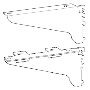 RV81 Heavy-Duty Satin Zinc Finish Wood Shelf Bracket - Front View