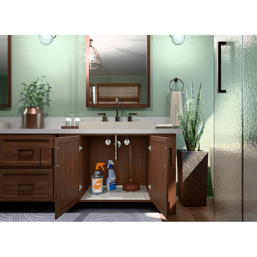 21"-24" Undersink Vanity Drip Tray, White Alt 1 - Image