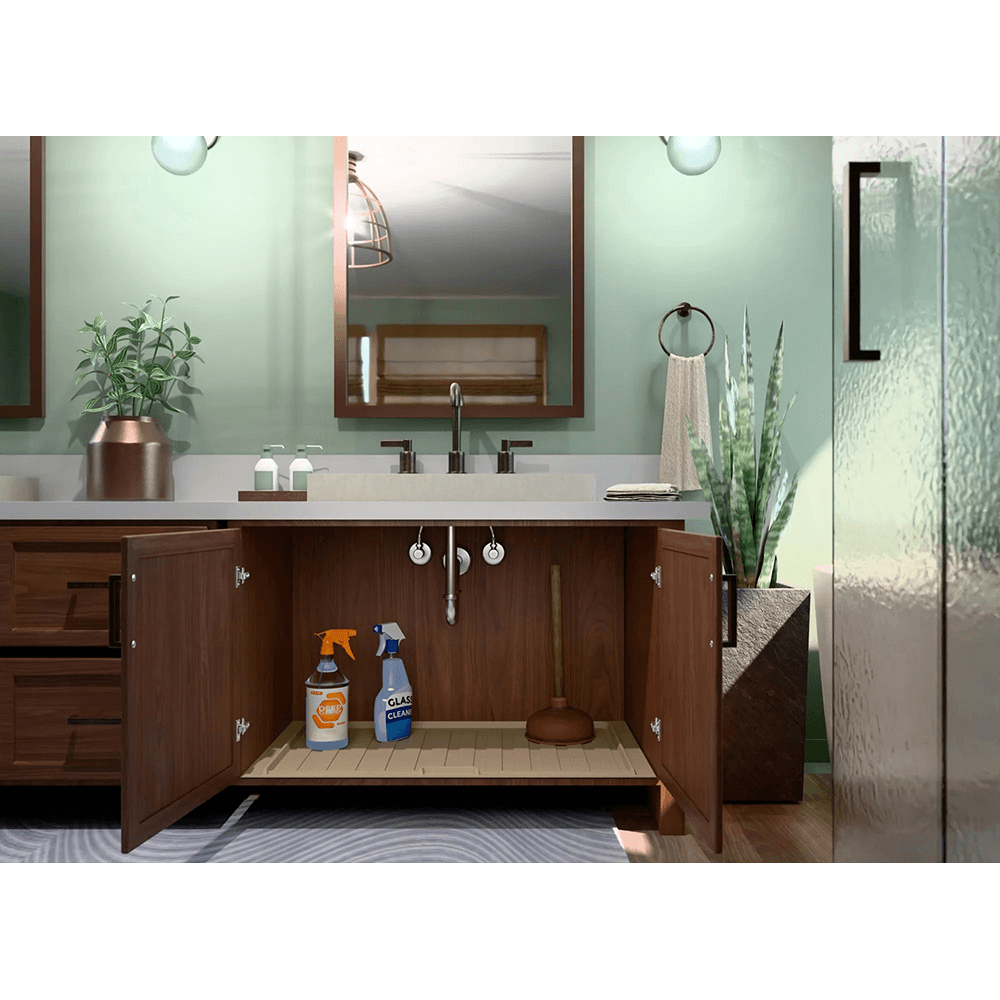33"-36" Undersink Vanity Drip Tray, Almond Alt 1 - Image