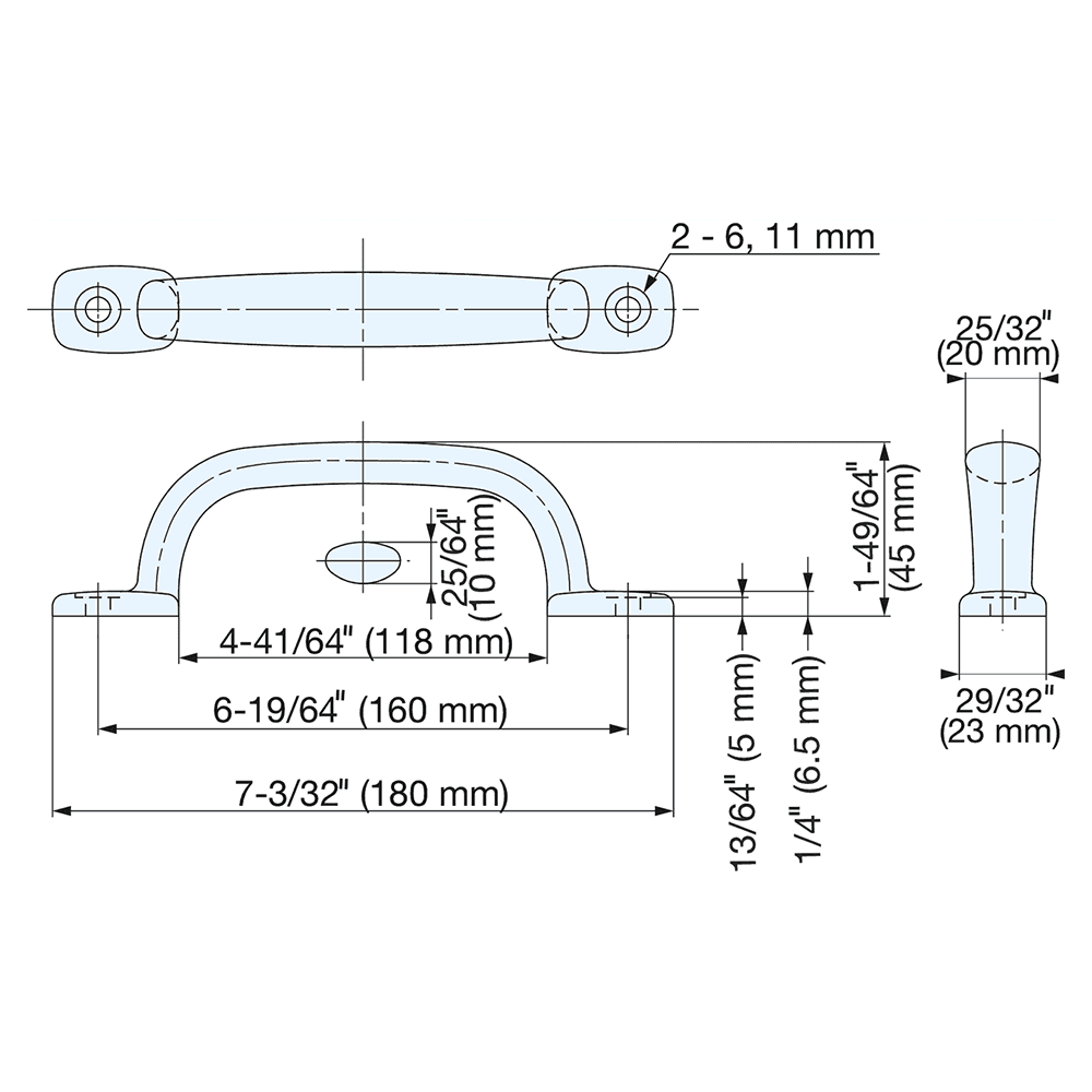 6-5/16" Cabinet Handle Pull, Mirror Alt 3 - Image