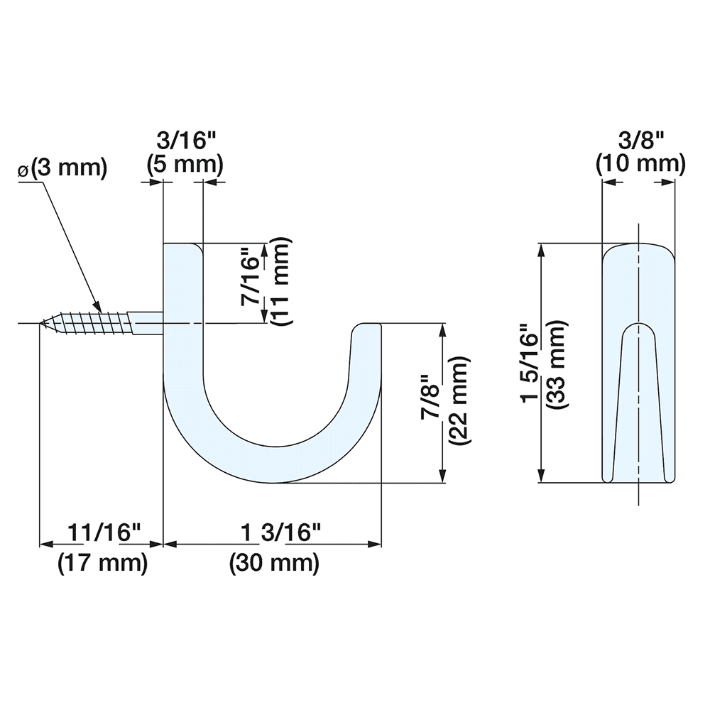 1-5/16" Single Hook, Mirror Alt 2 - Image