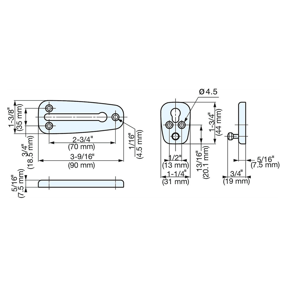 3-9/16" Door Chain, Satin Alt 4 - Image