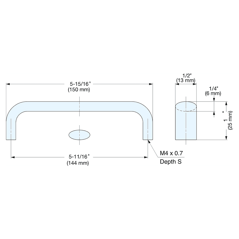 5-11/16" Cabinet Handle Pull, Satin Alt 3 - Image