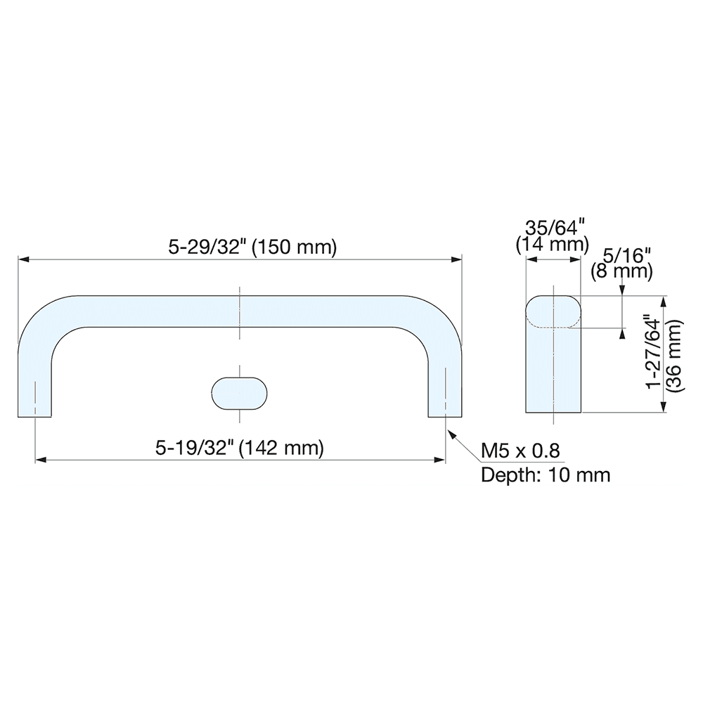 5-9/16" Cabinet Handle Pull, Mirror Alt 2 - Image