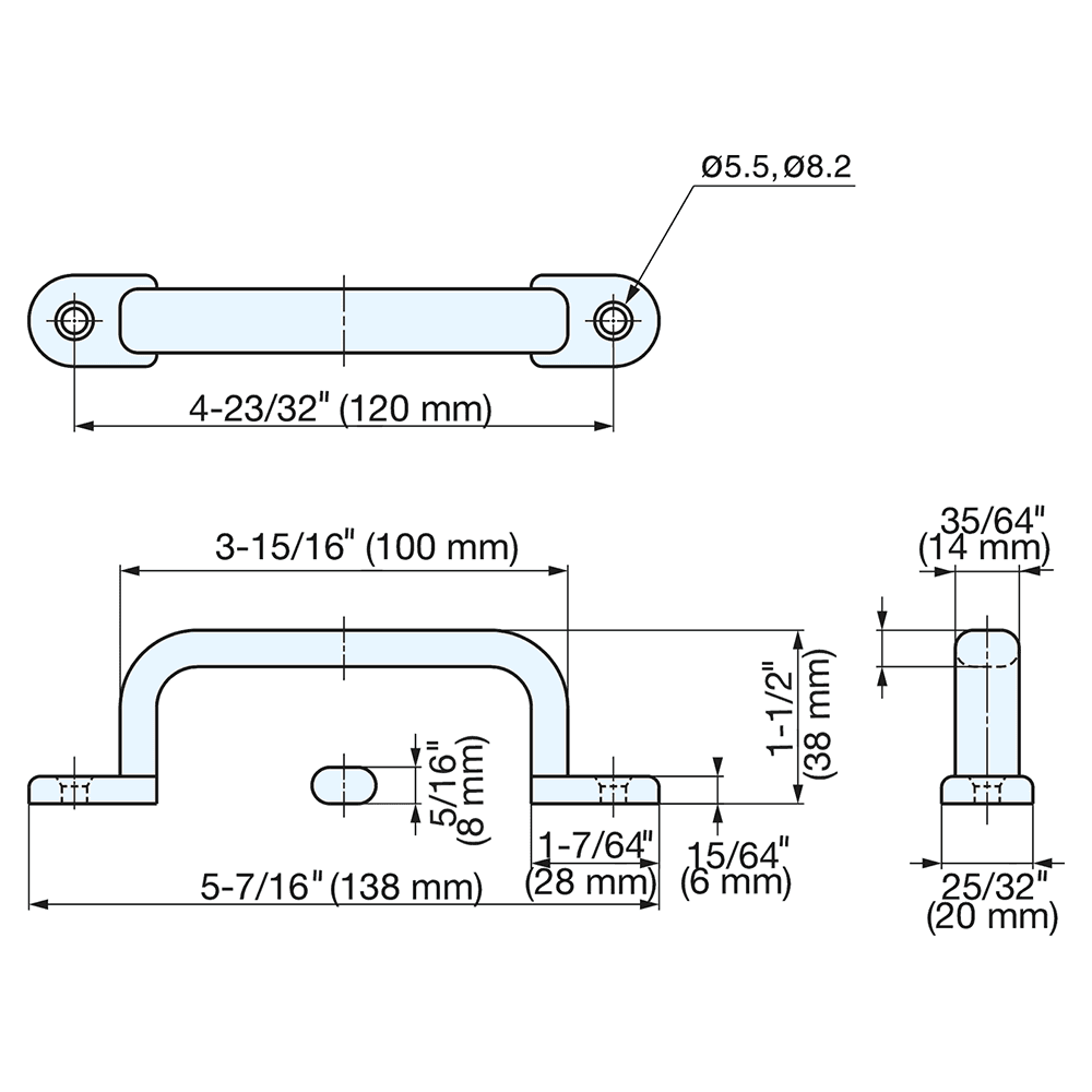 4-3/4" Cabinet Handle Pull, Mirror Alt 3 - Image