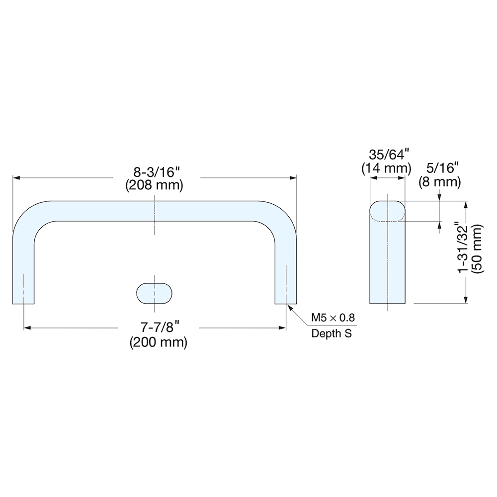 7-7/8" Cabinet Handle Pull, Mirror Alt 3 - Image