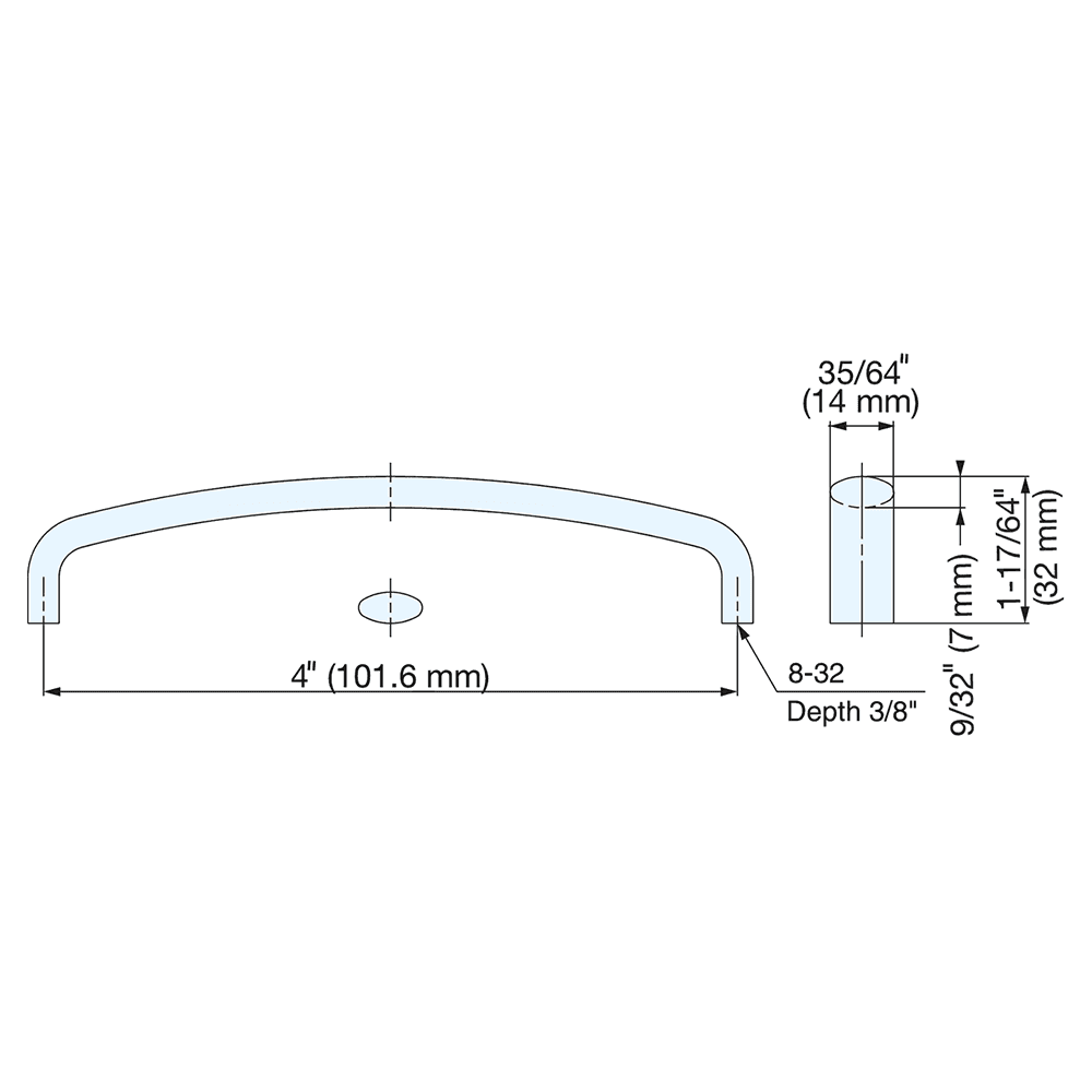 R640 4" Cabinet Handle Pull, Mirror Alt 4 - Image