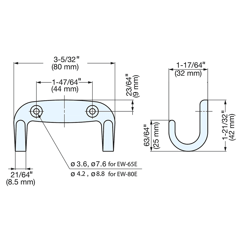 3-1/8" Double Hook, Mirror Alt 3 - Image