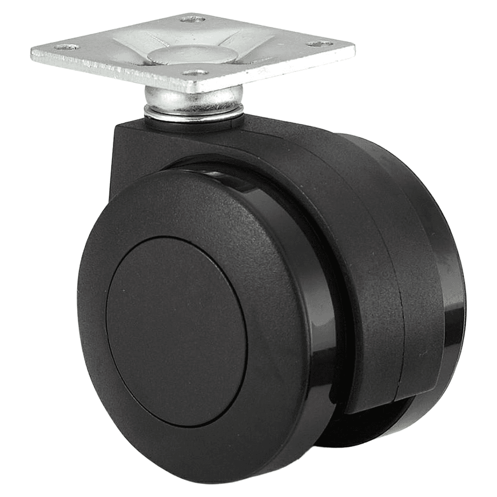 1-13/16" Plate Type Twin Wheel Caster, Black Main - Image