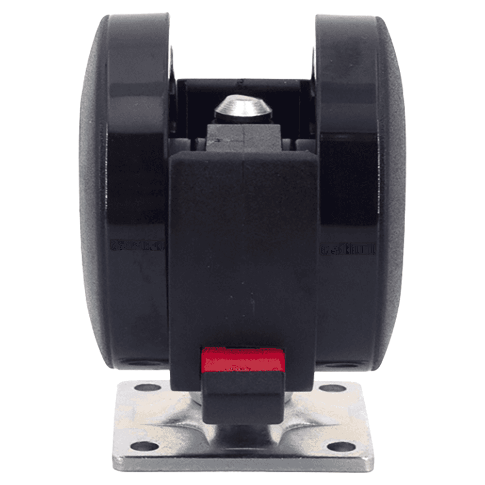 1-13/16" Plate Type Twin Wheel Caster with Break, Black Alt 3 - Image