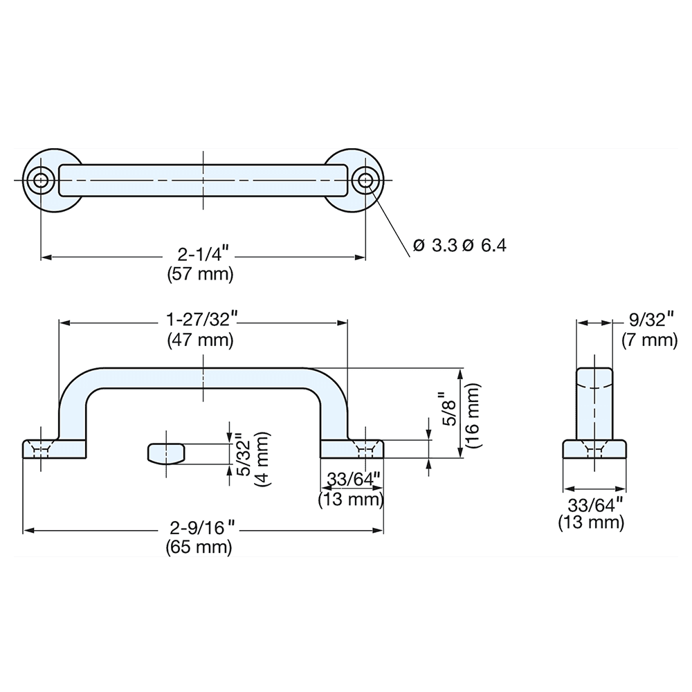 57mm Handle Pull, Mirror Alt 6 - Image