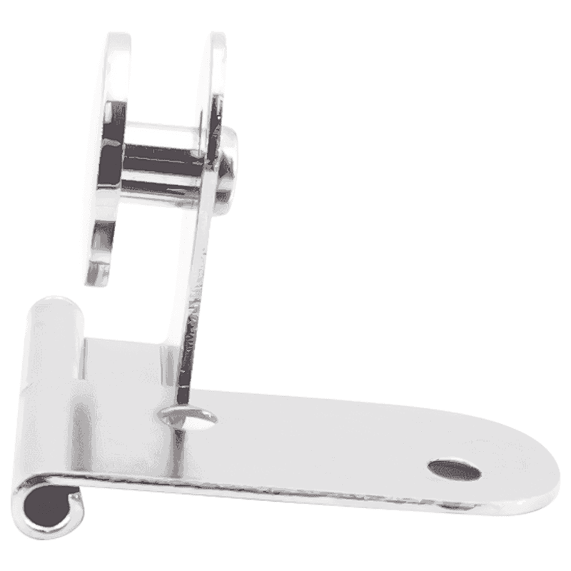 Lift Off Glass Door Hinge with Rounded Plate (Left), Chrome Alt 1 - Image