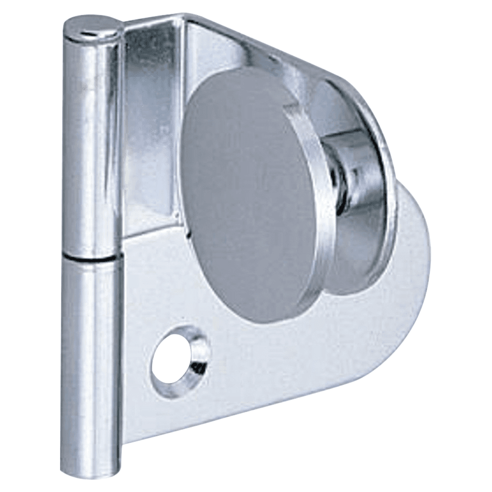 Lift Off Glass Door Hinge with Rounded Plate (Left), Chrome Main - Image