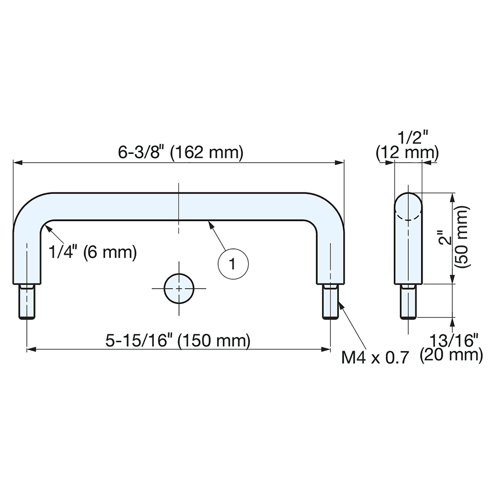 5-15/16" x 1-3/16" Wire Cabinet Pull, Mirror Alt 4 - Image