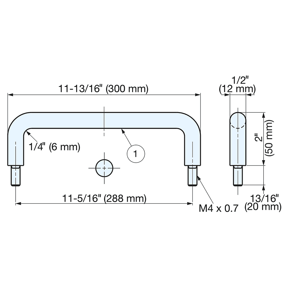 11-5/16" x 1-3/16" Wire Cabinet Pull, Mirror Alt 3 - Image