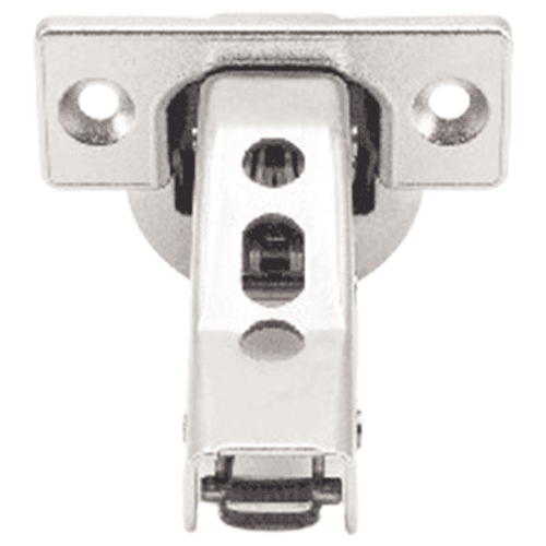 93° Opening Standard Euro Hinge, Self Closing, 5/8" Overlay, Nickel, Screw-On Alt 9 - Image