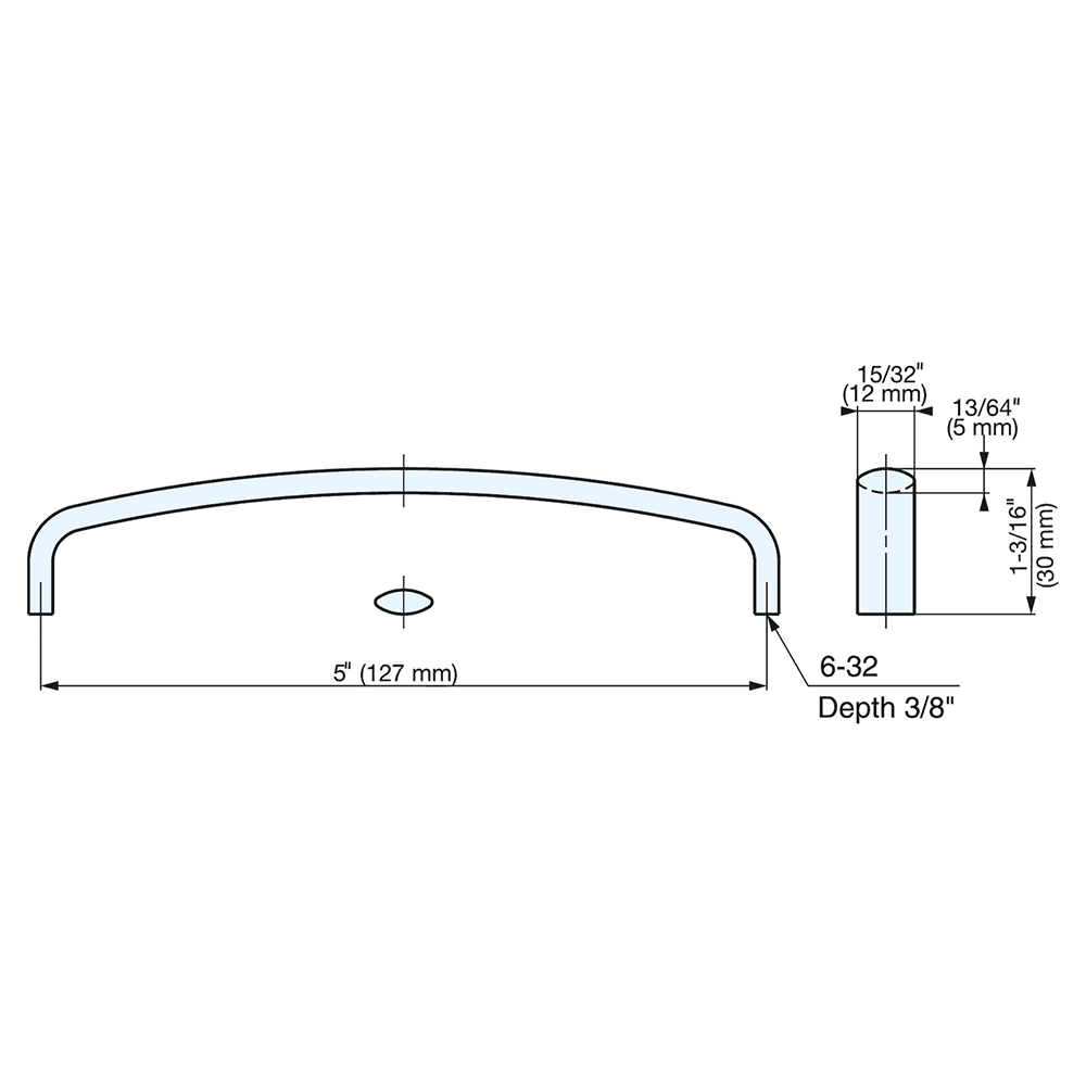KC-R650/M 127mm Oval Handle Pull, Mirror Alt 4 - Image