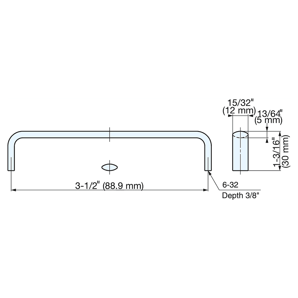88.9mm Oval Handle Pull, Mirror Alt 4 - Image