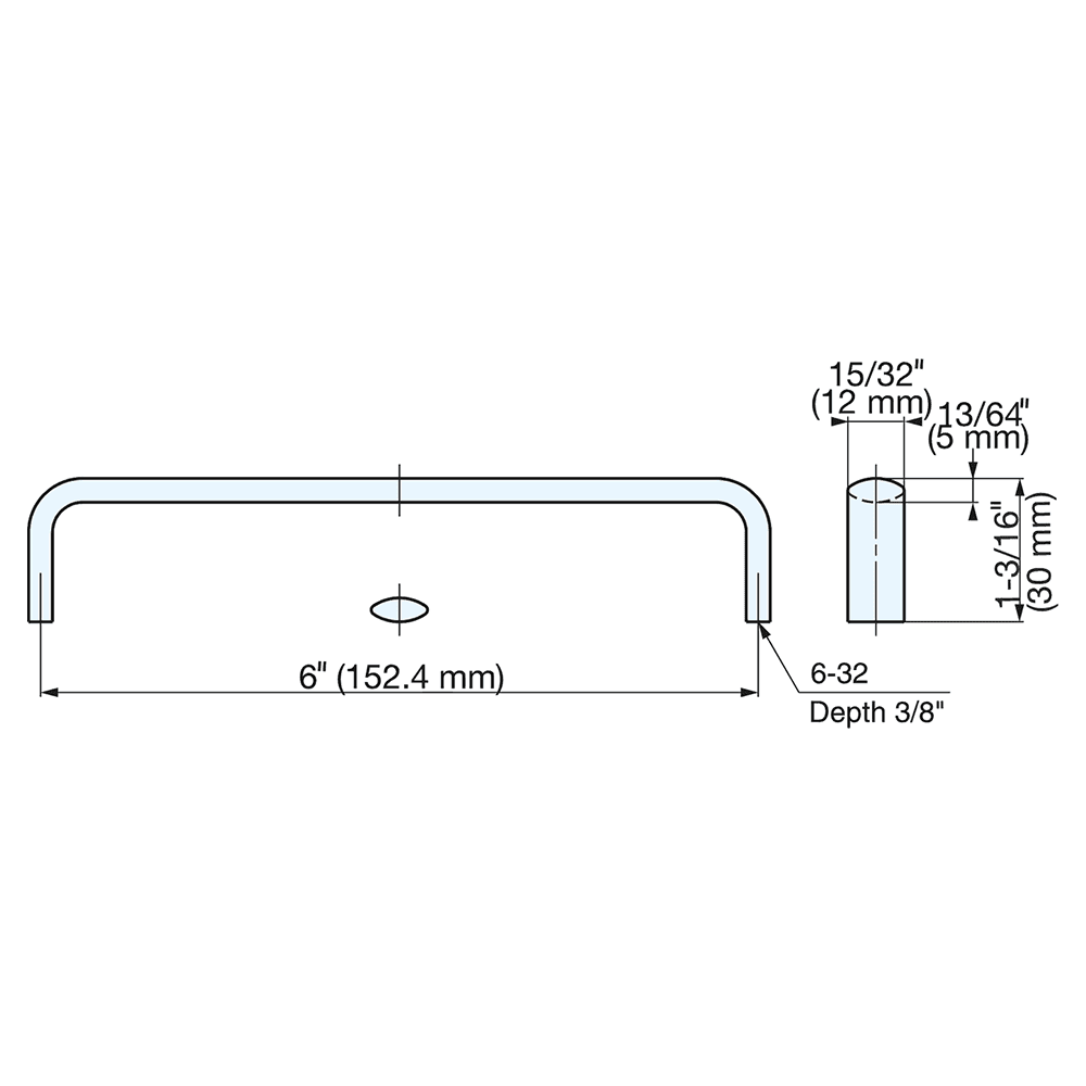 KC-S660/M 152.4mm Oval Handle Pull, Mirror Alt 4 - Image