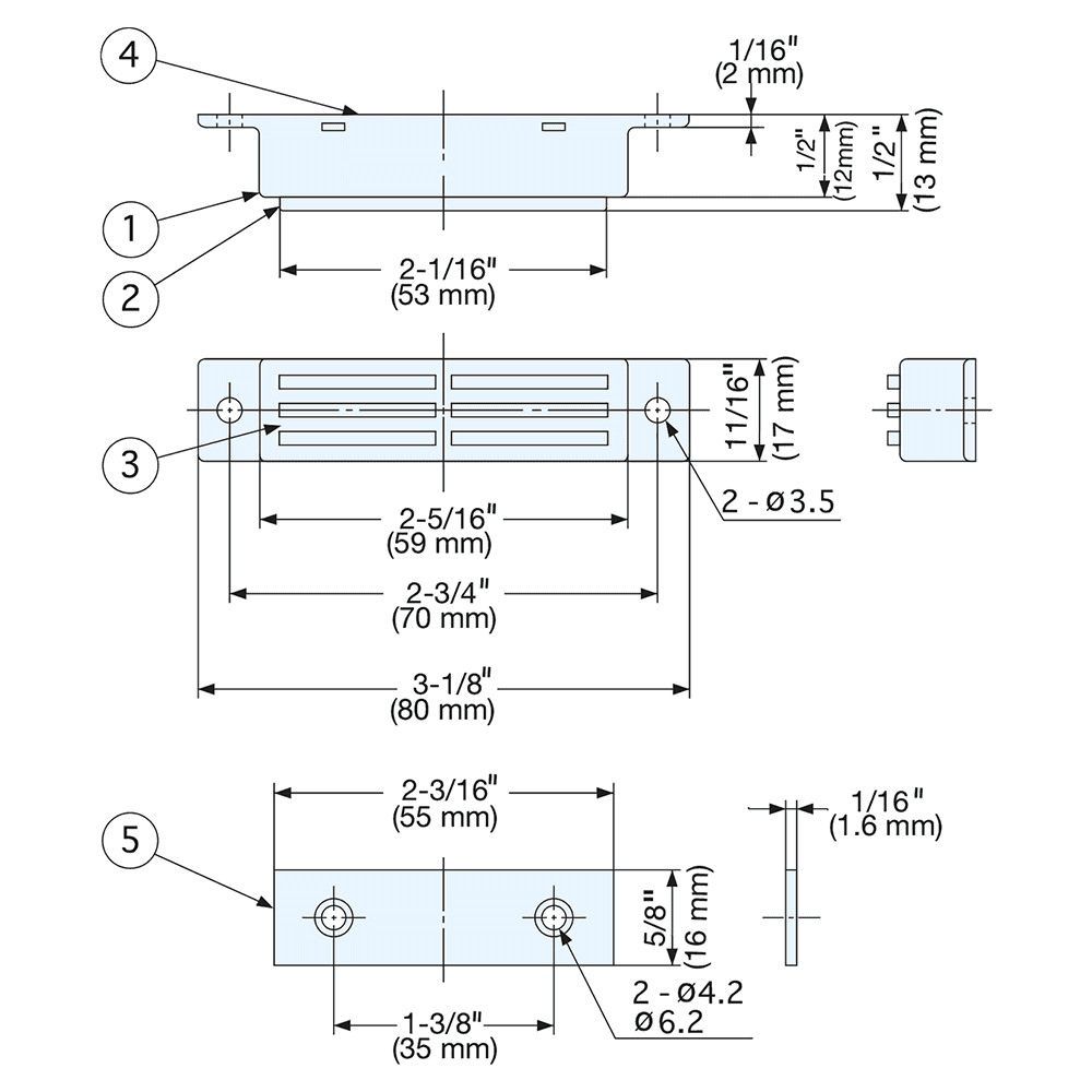 80mm Heavy Duty Magnetic Catch, Nickel Alt 4 - Image