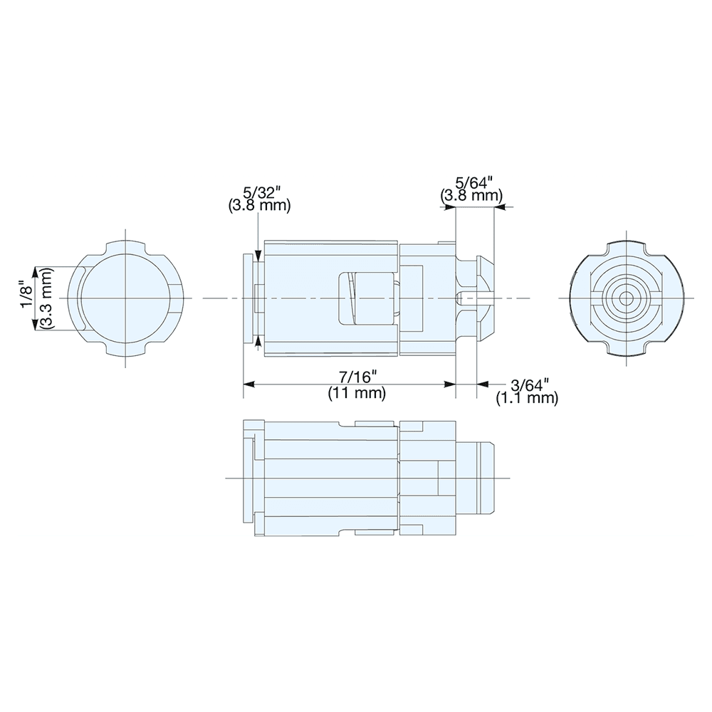 55mm Cell Phone Hinge with Detent, Gray Alt 1 - Image