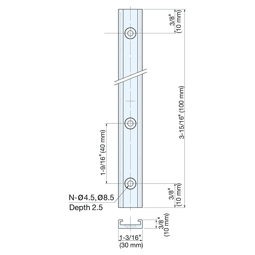 100mm Rail for MR-30CS, Anodized Alt 4 - Image
