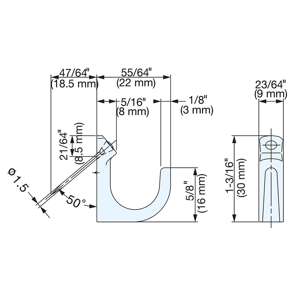 30mm Stainless Steel J-Hook, Mirror Alt 1 - Image