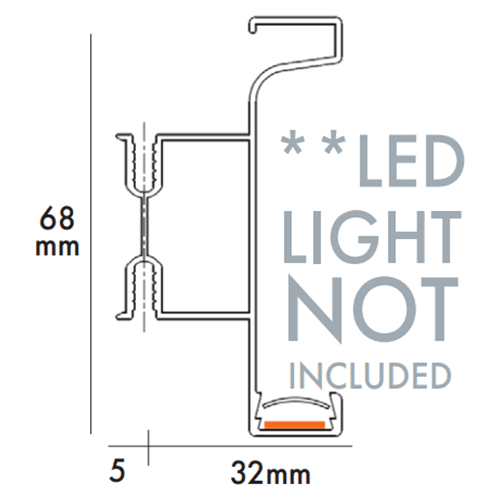 Gola 4.5m 8012 Vertical Double Door Channel Profile LED, Black Matte Alt 1 - Image