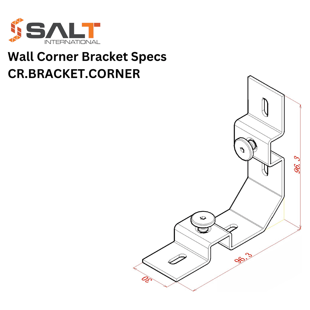 96.3mm Corner Holder for Two Posts/Two Panels Alt 1 - Image