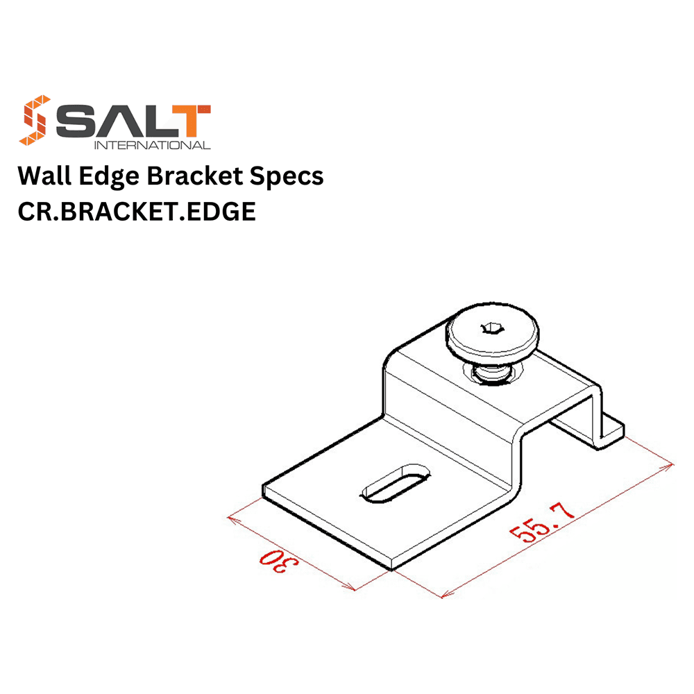 55.7mm Edge Holder for End Panel Alt 2 - Image