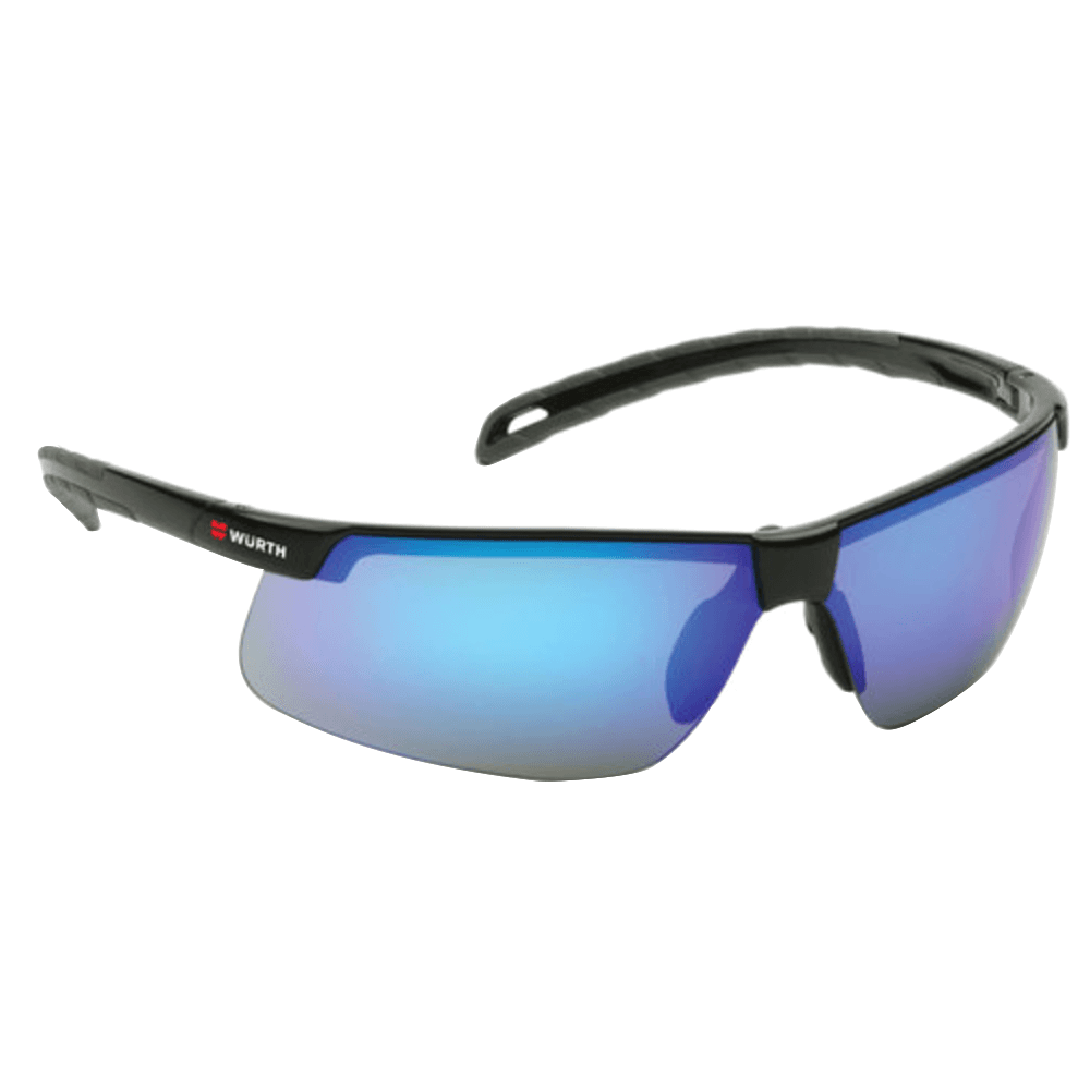 WA¬rth Element Safety Glass Anti-Fog Blue with Clear Panoramic View, Soft Non-Slip Rubber Temple, and 99% UV Protection