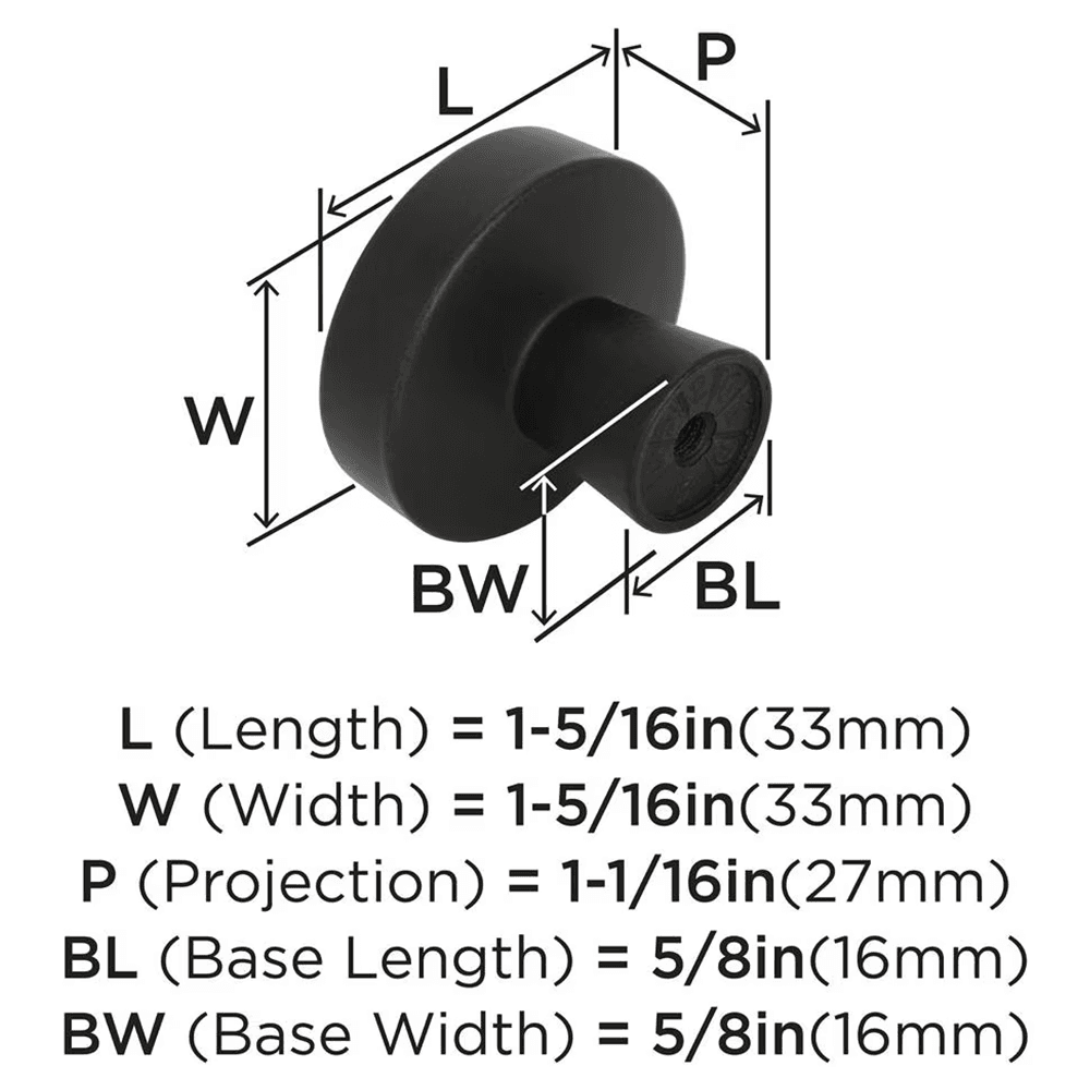 1-5/16" BlackRock Cabinet Knob, Black Bronze Alt 1 - Image