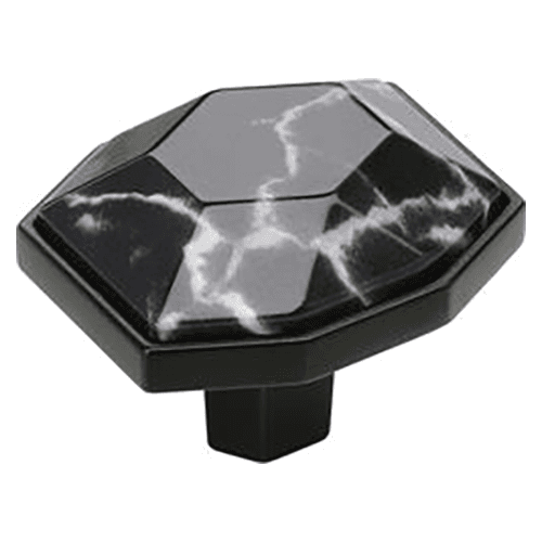 1-5/8" Carrione Rectangle Knob, Marble Black/Black Bronze