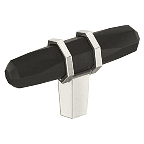 2-1/2" London T-Handle Knob, Black Bronze/Polished Nickel